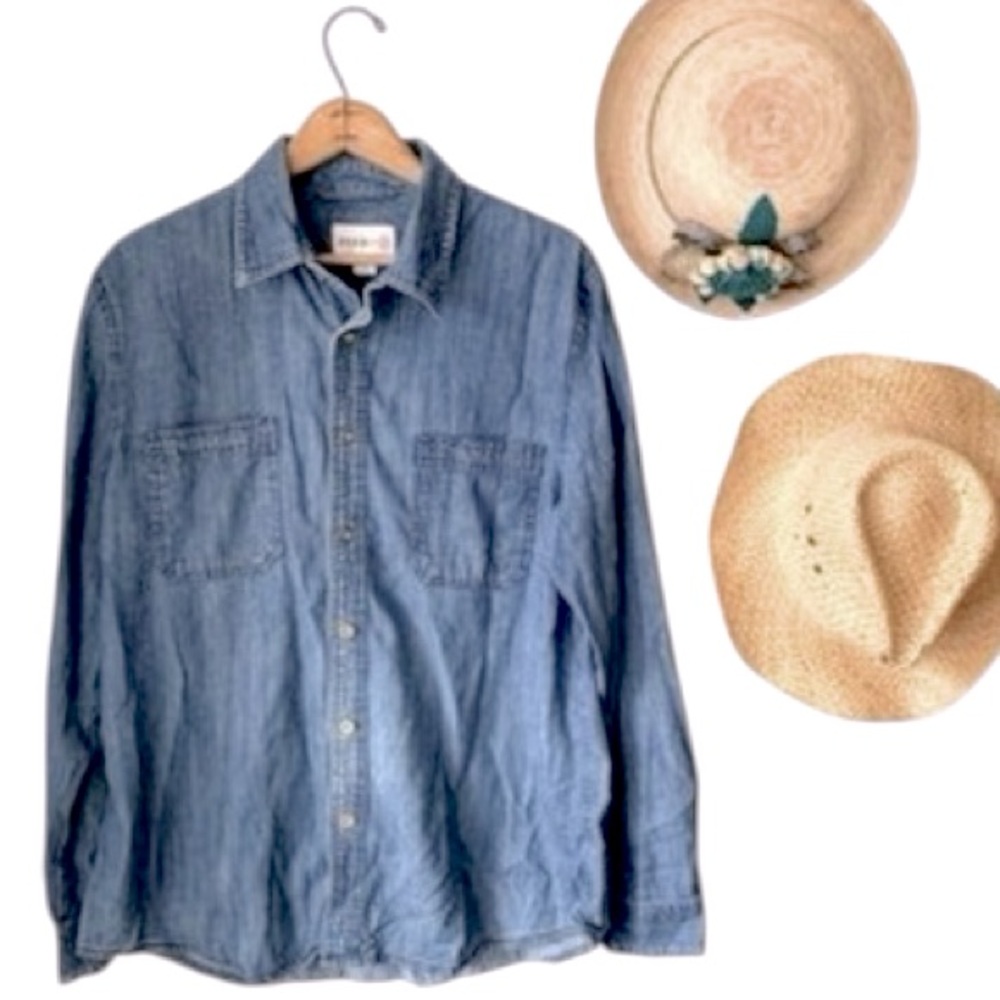 FEED➕TARGET Ltd Ed. Denim Chambray Button Down Top